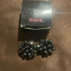 Mark by Avon Black Cluster Earrings Hematite